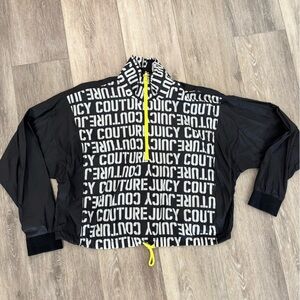 Juicy Couture Monochrome Rain Jacket with Yellow Accent